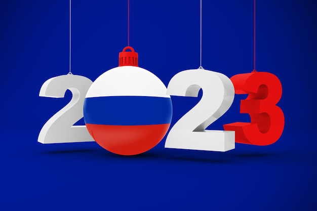 Foto gratuita año 2023 con bandera de rusia