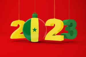Foto gratuita año 2023 con bandera de senegal