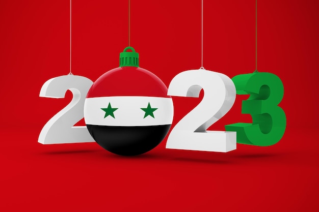 Foto gratuita año 2023 con bandera de siria