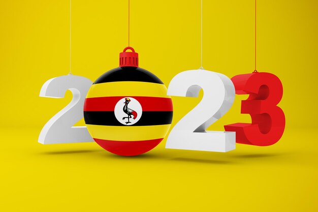 Año 2023 con bandera de Uganda