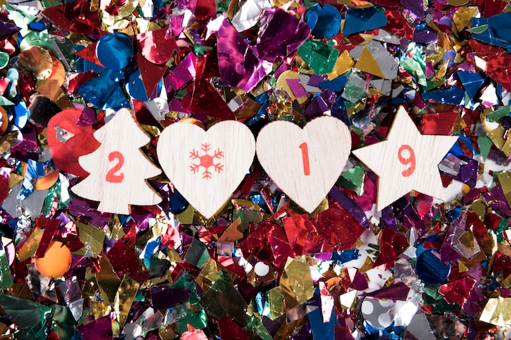 Foto gratuito año nuevo 2019 fondo