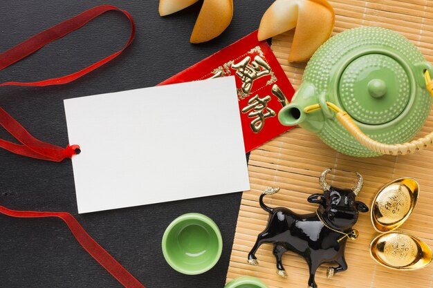 Año nuevo chino 2021 copia espacio papel