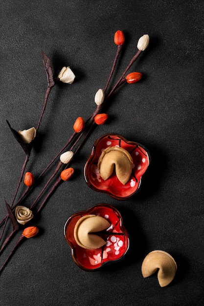 Foto gratuita año nuevo chino con galletas de la fortuna