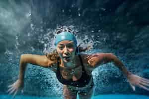 Foto gratuita antecedentes de buceo femenino