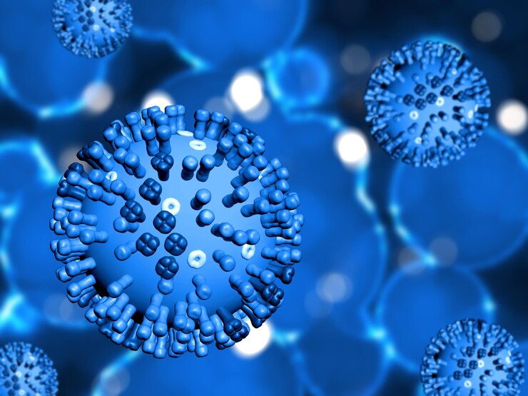 Foto gratuito antecedentes médicos en 3d con células del virus de la gripe