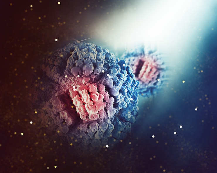 Foto gratuito antecedentes médicos con célula de virus abstracto