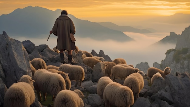 Foto gratuita antecedentes de pastoreo en las montañas