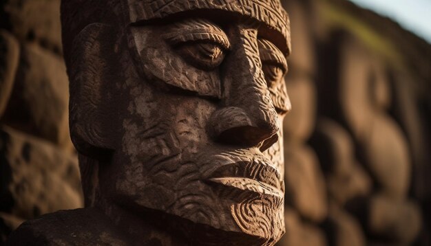 Antigua escultura de dios indígena en África generada por IA