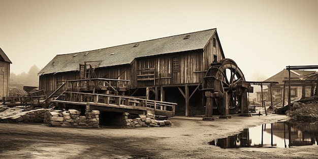 Foto gratuita antigua historia de la fabricación de molinos industriales