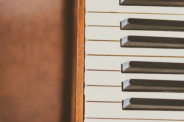 Antiguas teclas de piano vintage.