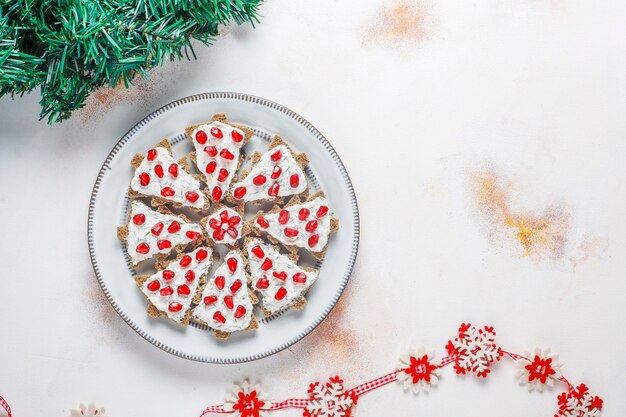 Aperitivos en forma de árbol de Navidad.