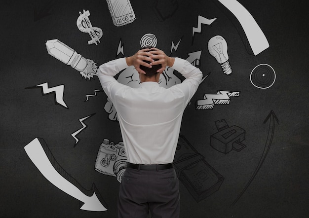 Aplicaciones digitales que apunta trabajador subrayó