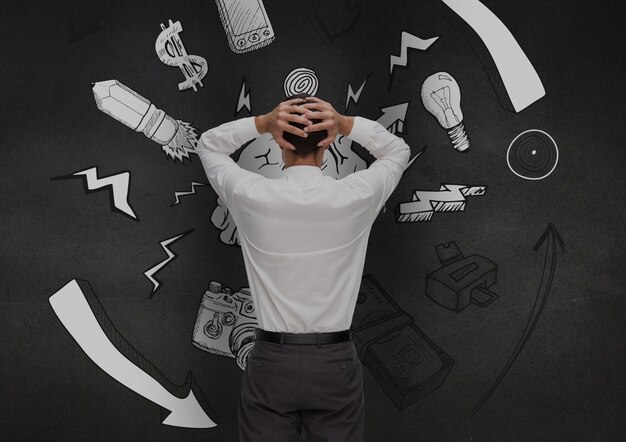 Aplicaciones digitales que apunta trabajador subrayó