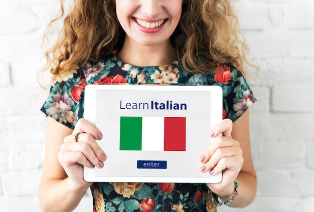 Aprender el concepto de educación en línea de lengua italiana