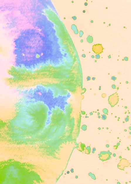 Aquarelle colorido semicírculo con fondo de teñido en beige