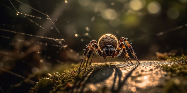Araña realista en la naturaleza