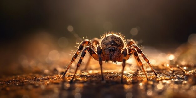 Araña realista en la naturaleza