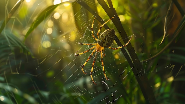 Araña realista en la naturaleza