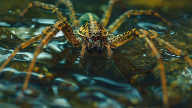 Araña realista en la naturaleza