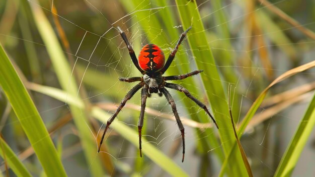 Araña realista en la naturaleza