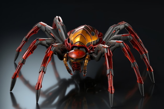 Foto gratuita araña robótica tridimensional de metal