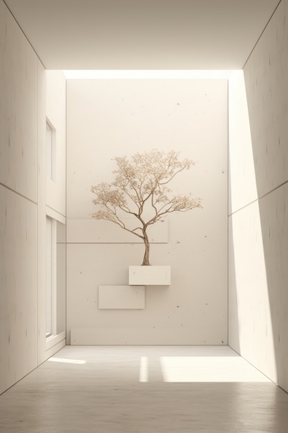 Foto gratuita Árbol 3d con fondo de luz solar