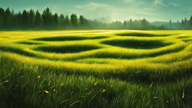 Foto gratuita Árbol de campo verde y skygreat azul como backgroundweb banner ai generativo