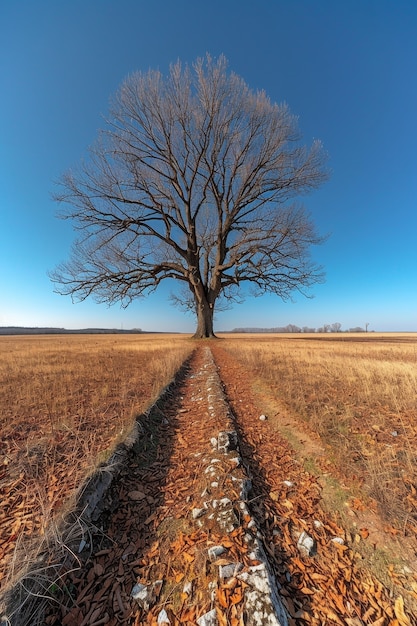 Foto gratuita Árbol fotorrealista con ramas y tronco al aire libre en la naturaleza