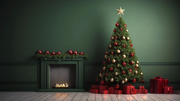 Foto gratuita Árbol de navidad bellamente decorado