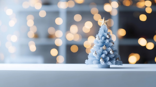 Foto gratuita Árbol de navidad en miniatura bellamente decorado