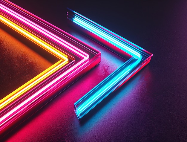 Foto gratuita arco iluminado con colores de neón brillantes