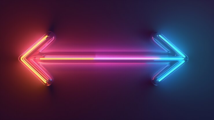 Foto gratuito arco iluminado con colores de neón brillantes