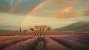 Foto gratuita el arco iris de colores aparece en el cielo sobre el paisaje natural