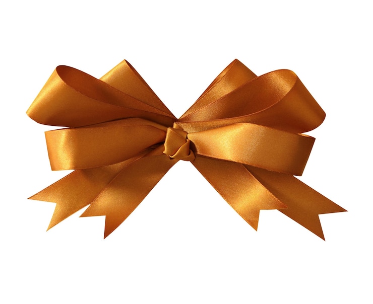 Foto gratuito arco o roseta de regalo de oro