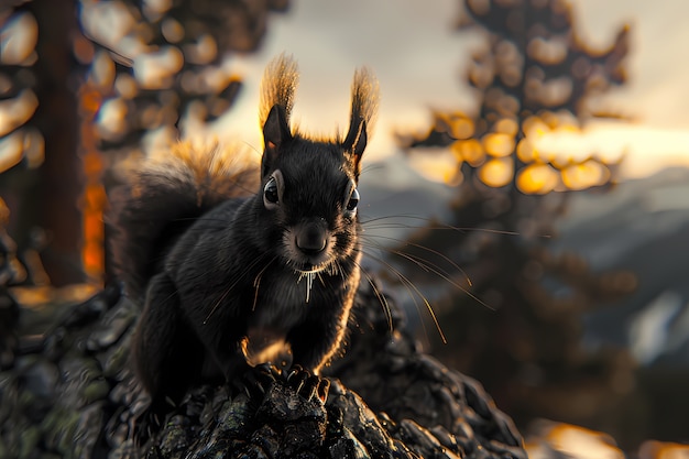 Foto gratuita ardilla realista en un entorno natural