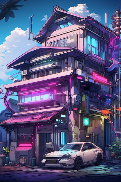 Foto gratuita arquitectura de casas de estilo anime