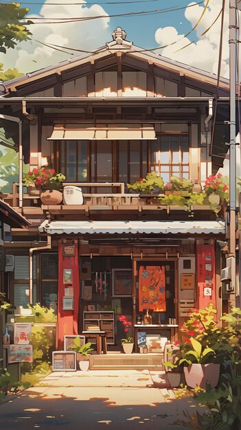 Arquitectura de casas de estilo anime