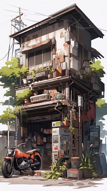 Arquitectura de casas de estilo anime