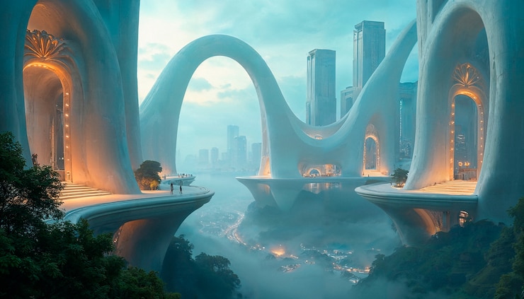 Foto gratuito arquitectura de la ciudad futurista