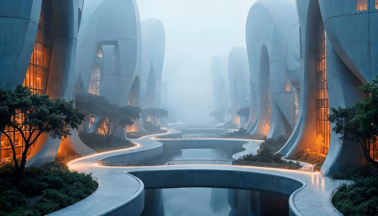 Foto gratuito arquitectura de la ciudad futurista