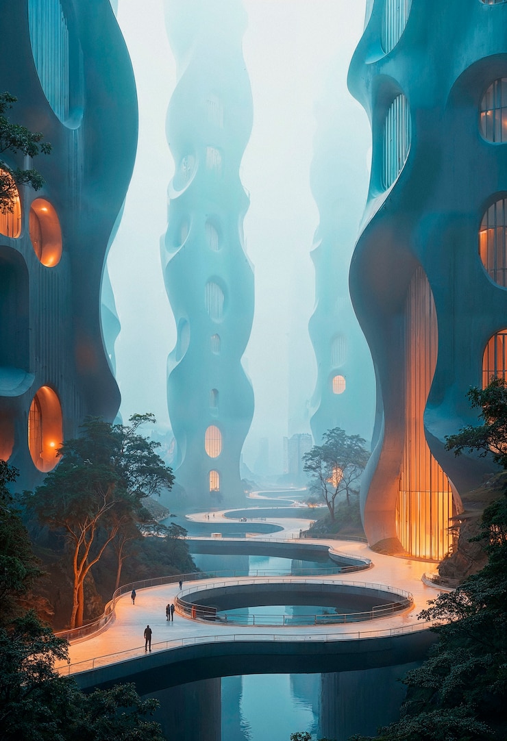 Foto gratuito arquitectura de la ciudad futurista