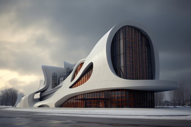 Arquitectura futurista de edificios comerciales