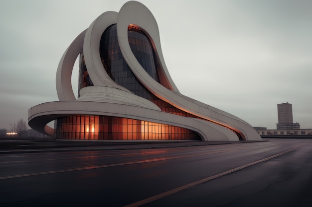 Arquitectura futurista de edificios comerciales