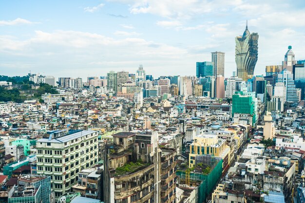 Arquitectura hermosa edificio paisaje urbano de la ciudad de macau