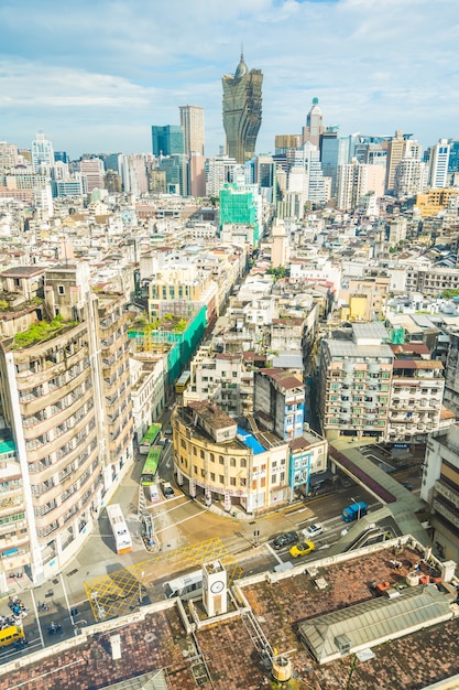 Foto gratuita arquitectura hermosa que construye el paisaje urbano en macau