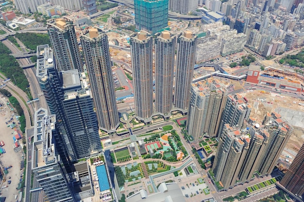 Arquitectura urbana en Hong Kong en el día