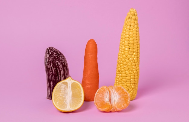 Arreglo abstracto de salud sexual con comida