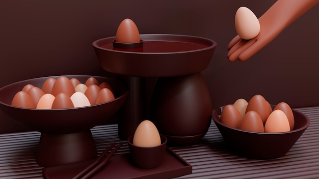 Foto gratuita arreglo decorativo de huevos de pascua