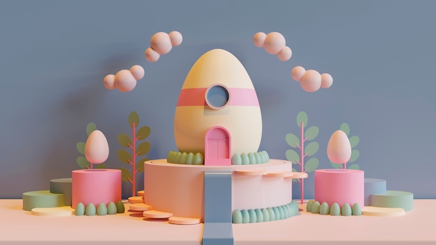 Foto gratuita arreglo decorativo de huevos de pascua