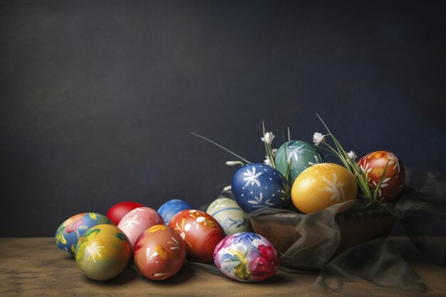 Arreglo decorativo de huevos de Pascua
